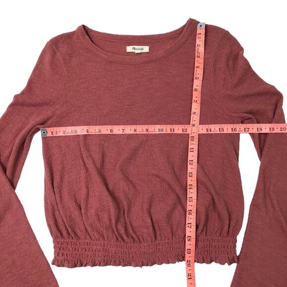MADEWELL Knit Top Women XXS Smocked Oversize Coquette Boho Romantic Acubi Y2K - Picture 9 of 13